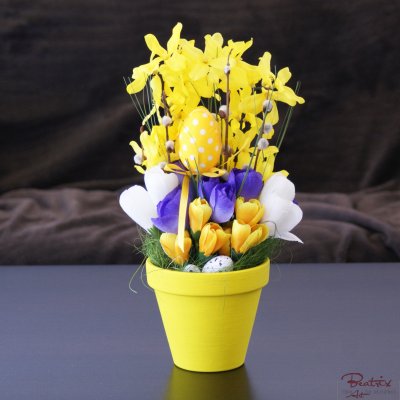 Ghiveci mare de Paste cu forsythia