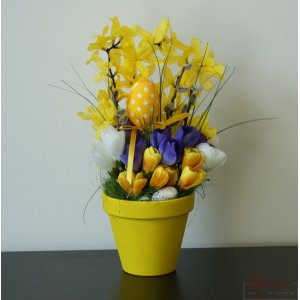 Ghiveci mare de Paste cu forsythia 